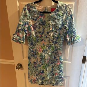 Lilly Pulitzer size 4 Fiesta Sheath Coastal Blue Lion